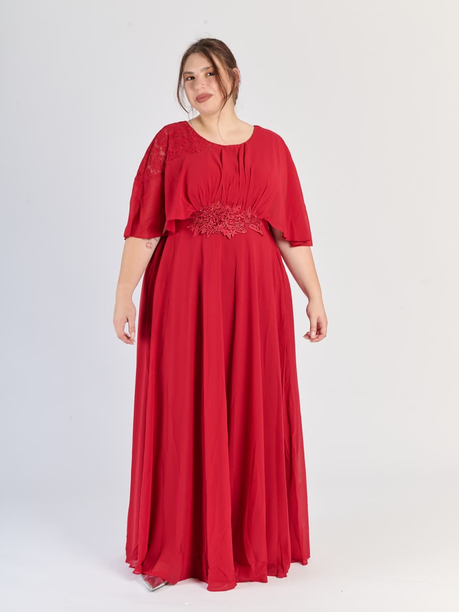 Modello di abito plus size Bordo in raso