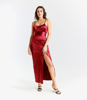 Abito elegante bordo, design avvolgente con vita incontrita