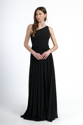 Abito lungo in tulle asimmetrico Luna