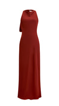 Abito Lungo Donna Senza Maniche Halter, Collo a Drappeggio con Nastro Decorativo, Modello Fluido Elegante per Feste e Cerimonie