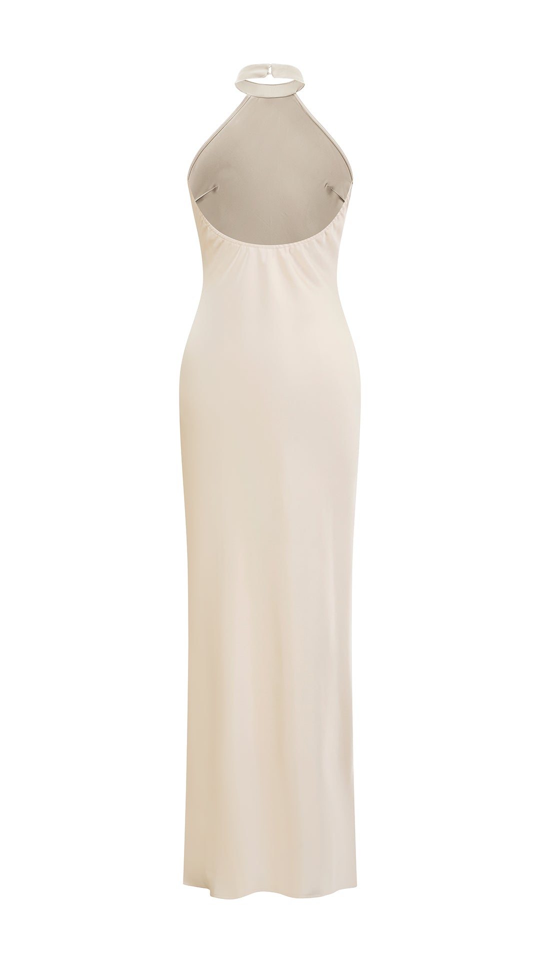 Abito Lungo Donna Scollatura Halter, Modello Aderente con Spacco Laterale, Abito da Cerimonia Elegante per Feste