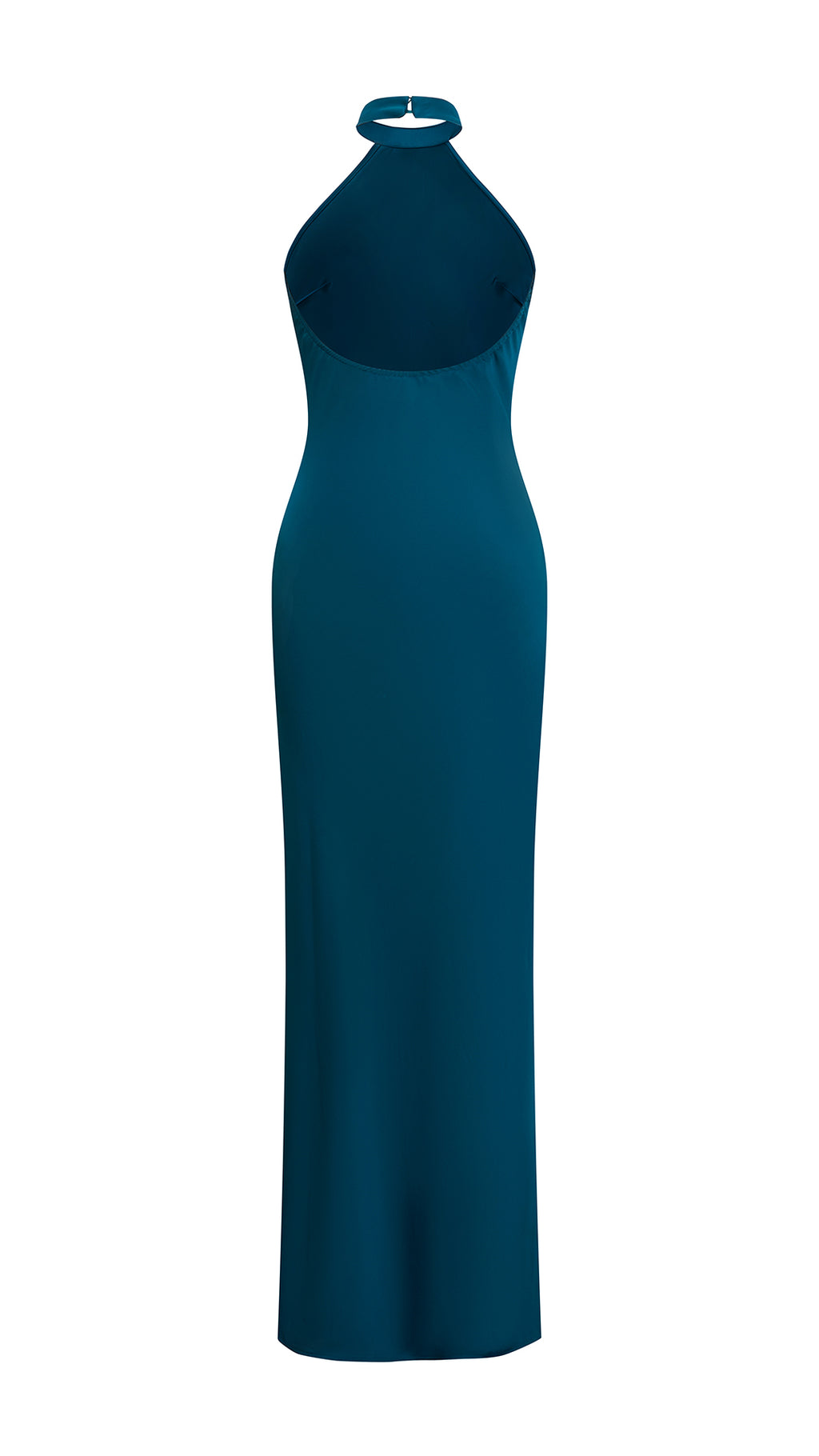 Abito Lungo Donna Scollatura Halter, Modello Aderente con Spacco Laterale, Abito da Cerimonia Elegante per Feste
