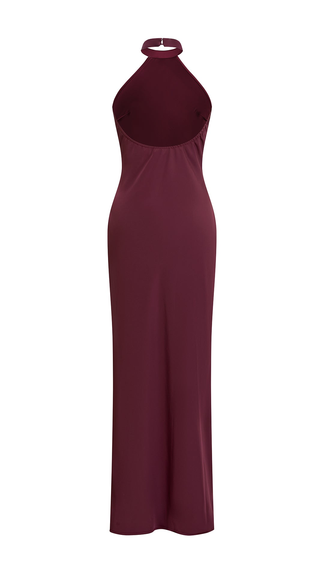 Abito Lungo Donna Scollatura Halter, Modello Aderente con Spacco Laterale, Abito da Cerimonia Elegante per Feste