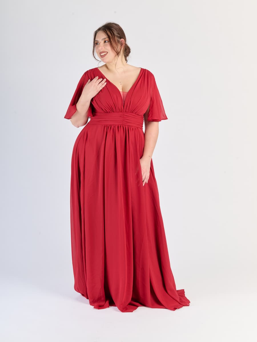 scollo a V e maniche a campana romantiche