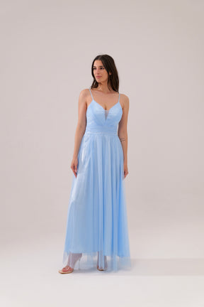 Abito lungo in tulle lucidato Stella
