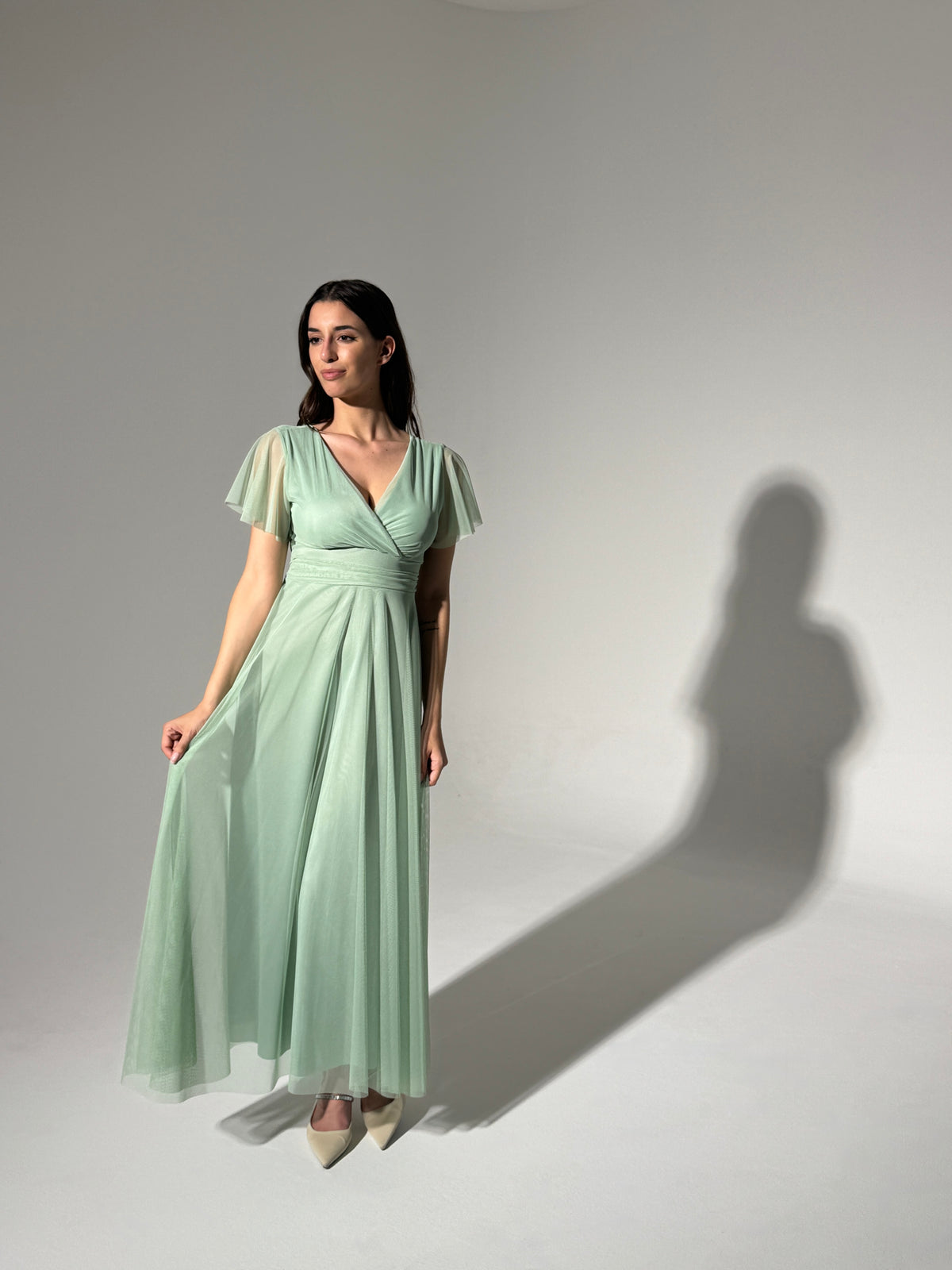 Abito in tulle a maniche corte Vivian